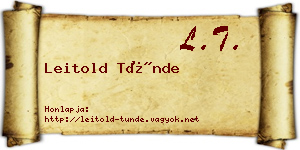 Leitold Tünde névjegykártya