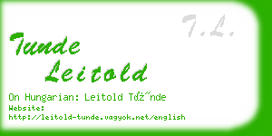 tunde leitold business card